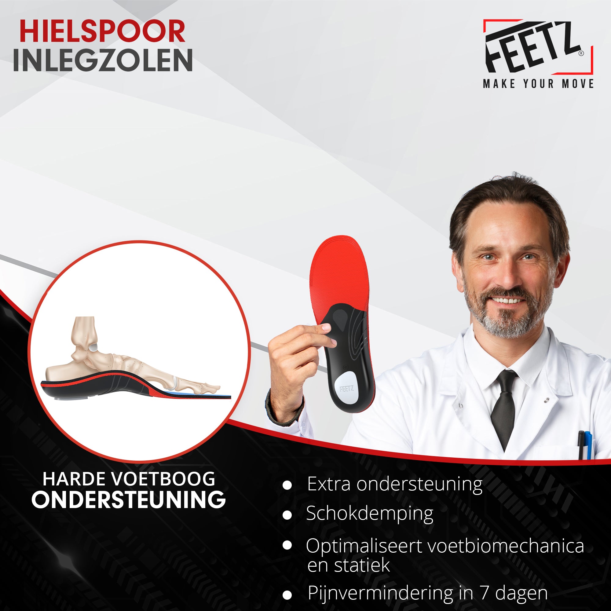 Feetz® The Blue One | Hielspoor | Fasciitis plantaris | Hoge voetboog ondersteuning
